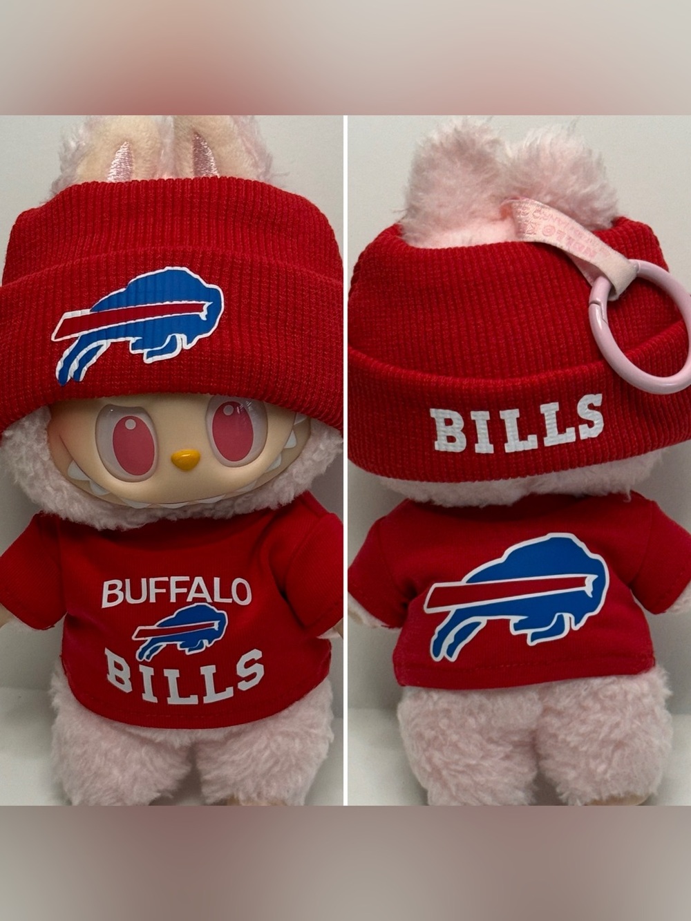 Buffalo Bills Labubu tee with Knit Beanie outfit